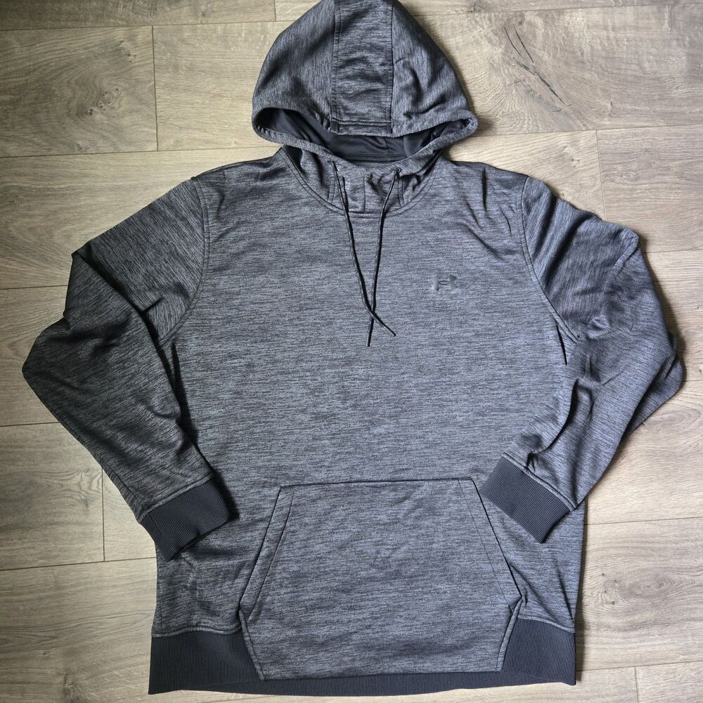 ​Under Armour Mens XL ColdGear Heather Charcoal Armour Fleece Hoodie 1360700